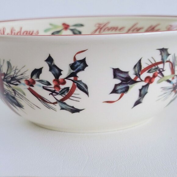 Lenox Winter Greetings Sentiment Bowl, Home for the Holidays, Red Cardinal Bird - Picture 4 of 10